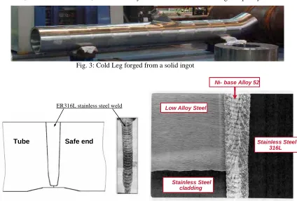 Fig. 3: Cold Leg forged from a solid ingot  