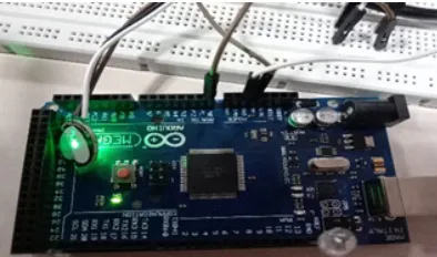 Fig. 2. Pulse rate sensor interfaced with Arduino