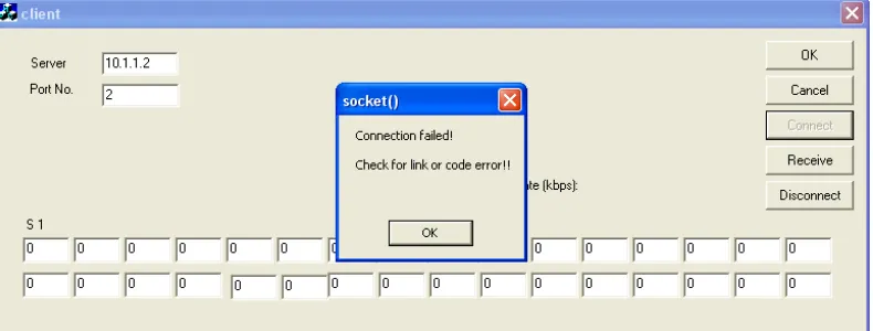 Figure 2Connection failed as no hardware was connected to Ethernet port