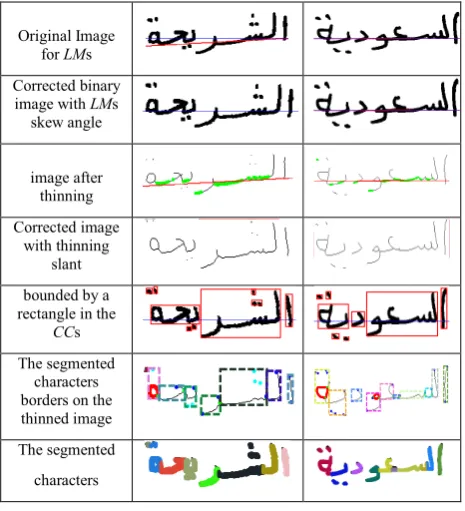 Figure 11: Examples of segmentation of word images 