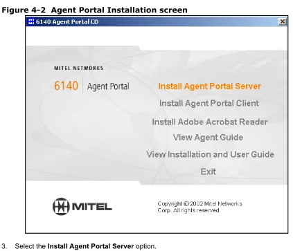 Figure 4-2  Agent Portal Installation screen