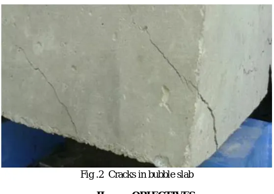 Fig .2  Cracks in bubble slab 