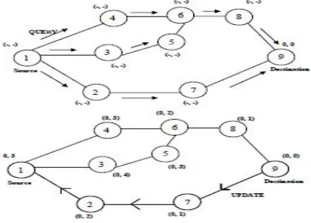 Figure 2: Route creation in TORA 