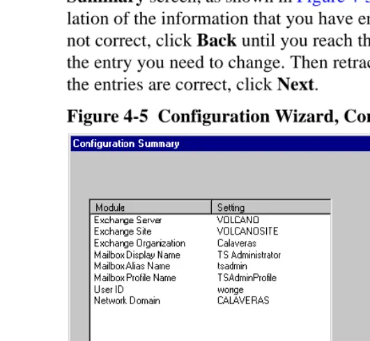 Figure 4-4  Configuration Wizard, Mailbox Configuration