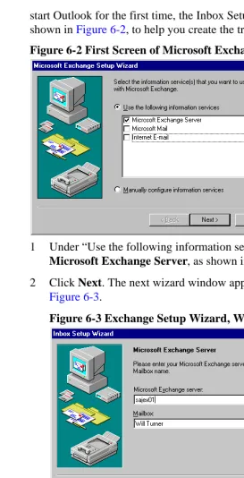 Figure 6-2 First Screen of Microsoft Exchange Setup Wizard