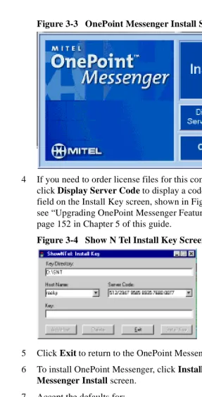 Figure 3-3   OnePoint Messenger Install Screen