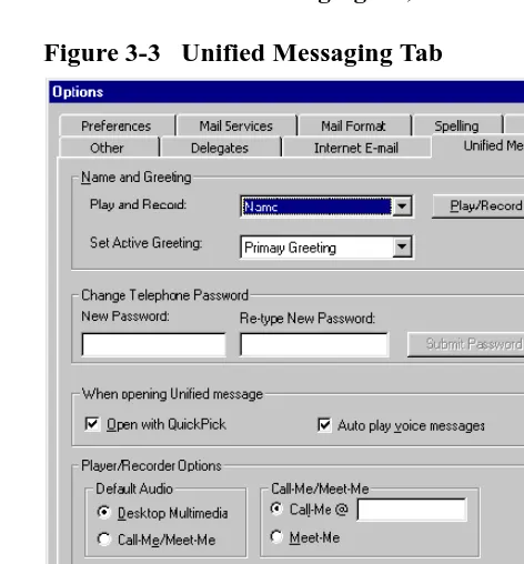 Figure 3-3   Unified Messaging Tab