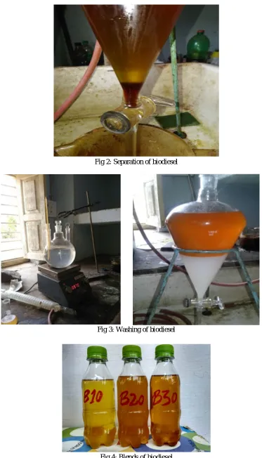 Fig 4: Blends of biodiesel 