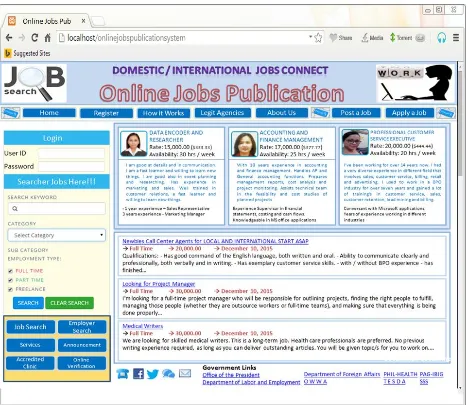 Fig. 3: Main Page of Online Jobs Publication 