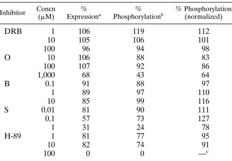 TABLE 1. Quantitative analysis of the effects of protein kinaseinhibitors on NS5A phosphorylation in vivo