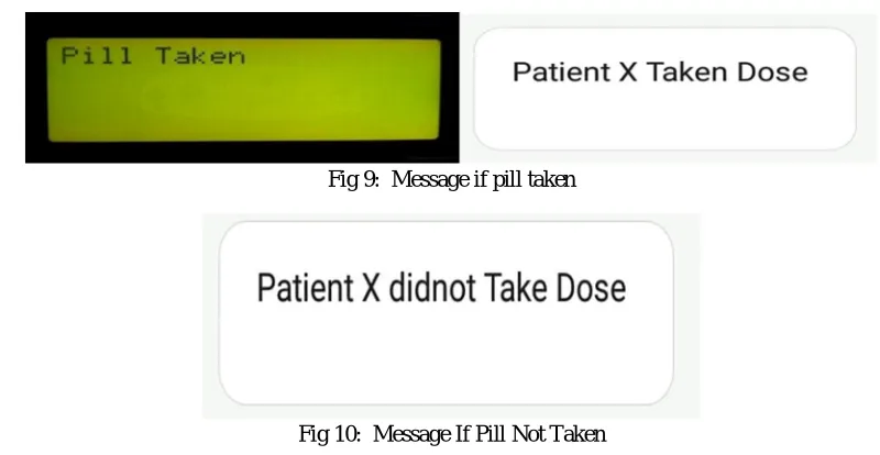 Fig 9:  Message if pill taken 