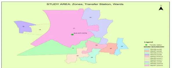 Figure 1.GMC: zones,transfer station, wards 