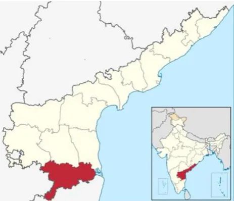 Figure 1: Source: Wikimedia Commons.Map of India highlighting the Chittoor district of Andhra Pradesh with red colour