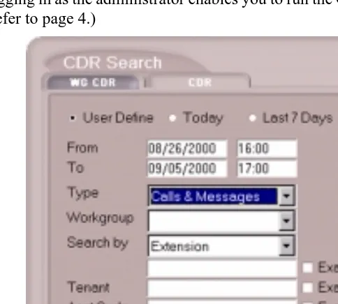 Figure 9.WG CDR tab of the CDR Search window