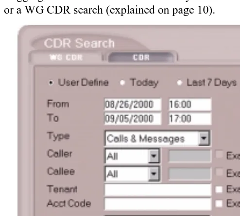 Figure 3.CDR tab of the CDR Search main window