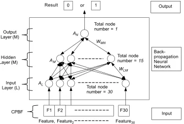 Figure 6The architecture design of back-propagation neural network in PWCE model