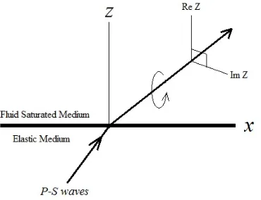 Figure 1 : The P-SV wave’s incidence and the fluid-saturated medium.   