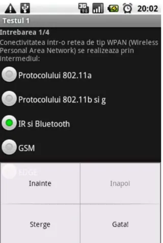 Fig. 4. Question screen as shown on an An- An-droid device 
