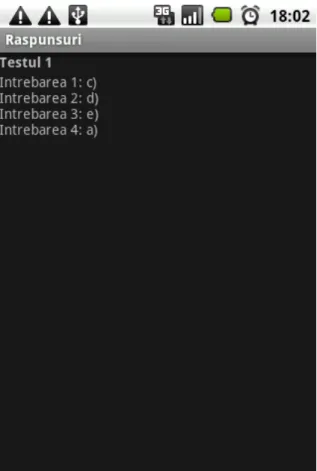 Fig. 5. Answers verification lists as shown on  an Android device 