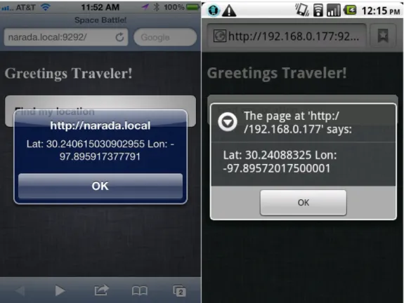 Figure 3.2: Geolocation API functioning in iOS and Android Browsers