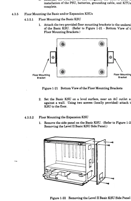 Figure l-21 Bottom View of the Floor Mounting Brackets 