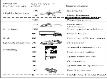 Figure 1 Sound level and its effects 