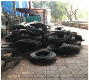 Fig 1: improper wire bundle staking 