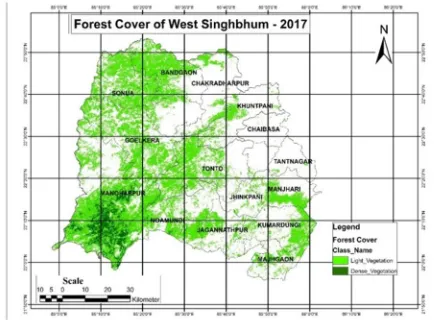 Figure 9: Distribution of Forest  and Vegetation in 1997        Figure 10: Distribution of Forest  and Vegetation in 2017  