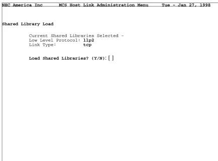 Figure 1-6   Shared Library Load Menu