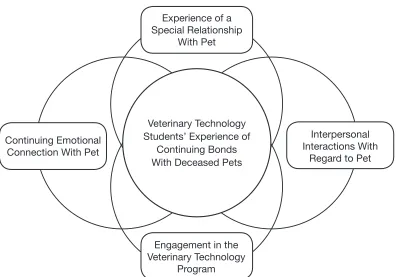 Figure 3. Conceptual model of veterinary technology students’ experience of continuing bonds with their deceased pets