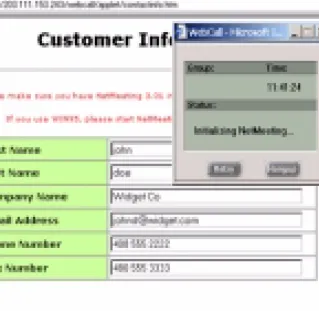 Figure 6. The WebCall window