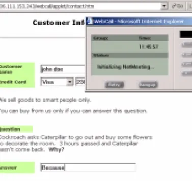 Figure 9. The WebCall window with DialPad visible