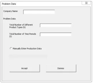 Figure 8: Problem Data Form 