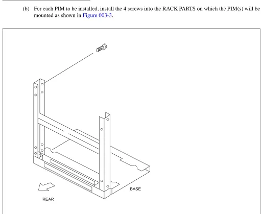 Figure 003-3  Installation of Screws onto RACK PARTS