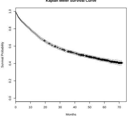 Figure 1: Kaplan Meier survival curve. 
