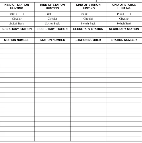 Table 2-5  Station Hunting Group Data Table