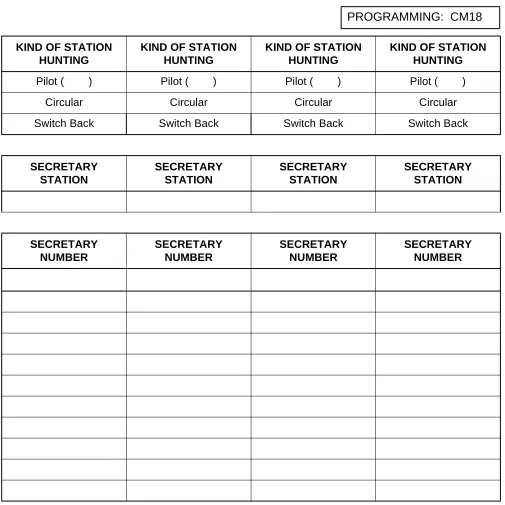 Table 1-4  Station Hunting Group Data Table
