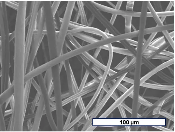 Figure 3.  Example of cellulose acetate fibers prepared by electro-spinning (courtesy of Dr