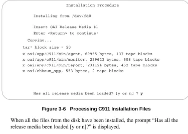 Figure 3-6   Processing C911 Installation Files