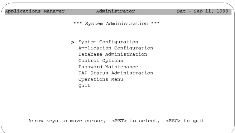 Figure 4-2   APM Administration Main menu