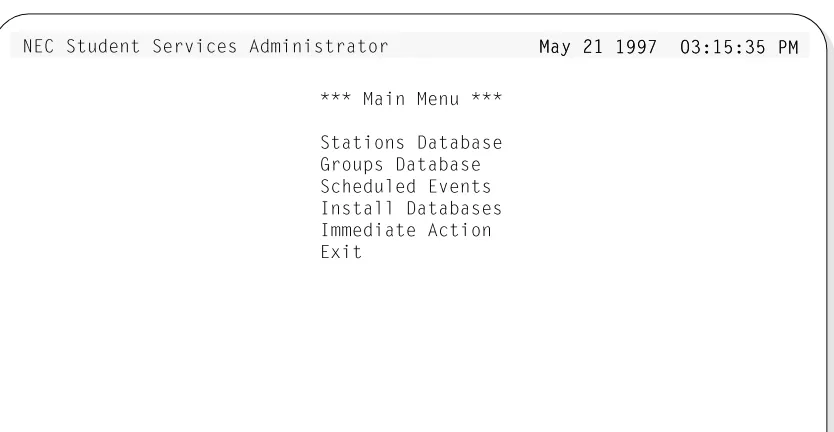Figure 2-1   Main Menu Screen