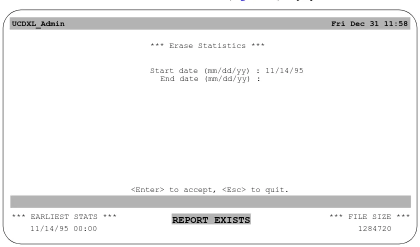 Figure 2-8   Erase Statistics screen