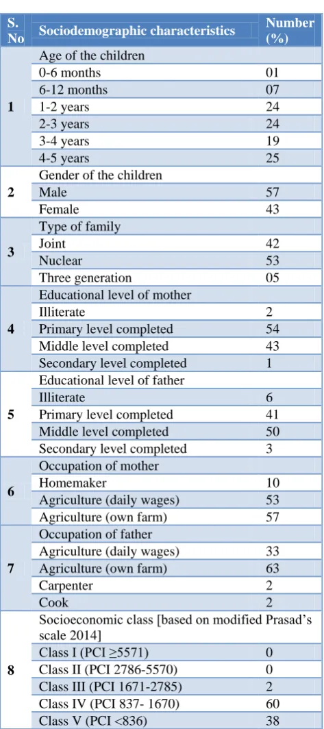 Table 1: Sociodemographic characteristics (n=100). 