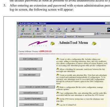 FIGURE 3-2: AdminTool menu