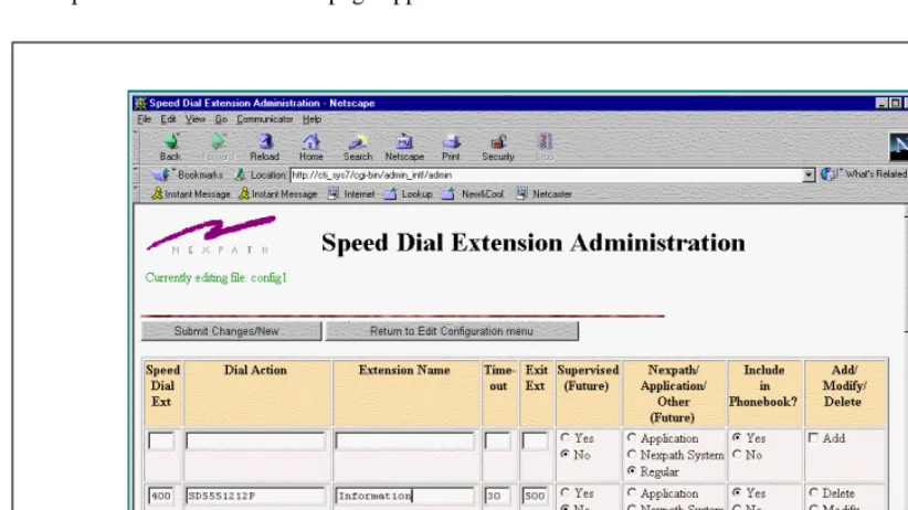FIGURE 3-10: Speed Dial Extension Edit Screen