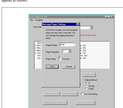 FIGURE 4-7. Numeric Pager Notiﬁcation for Voice Mail