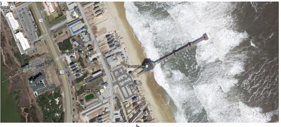 Figure 4.7: (a.) Map View of Jennets Pier Test Site (Source: Google Maps) 