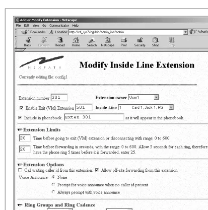 FIGURE 4-6: Editing Inside Line Extension Settings