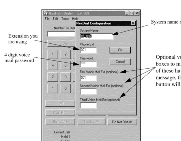 FIGURE 4-2. Configuring setup parameters for NexDialTM