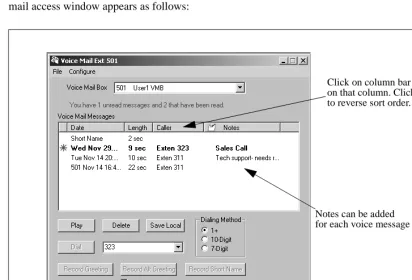 FIGURE 4-6. The Voice Mail Window in NexDial